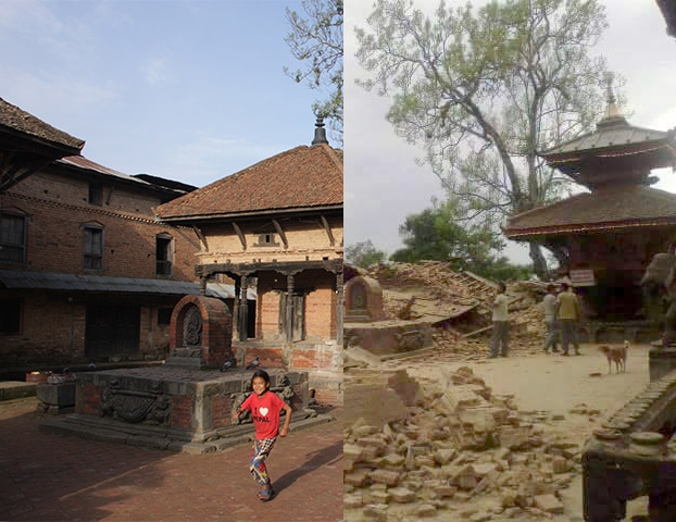 Fotos vor und nach dem Beben